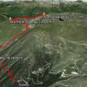 Dalla Loc. Sciocc (1.508 m) di Cusio, insieme a Chiara e Matteo, seguiamo il sentiero 108 fino alla Cascina Valletto (1.782 m) per poi dirigerci verso il sentiero 101 tagliando per la valle Valletto. <br />Lo incrociamo su una piana posta a quota 2.000 m circa,dove  Chiara si ferma con Matteo mentre io proseguo da solo in volata fino alla cima del Monte Valletto (2.371 m) e del Monte di Sopra (2.269 m) quando il cielo minaccia pioggia. Infatto tutto il rientro fino alla Cascina Valletto sarà sotto l'acqua tra tuoni e fulmini con Matteo sulla mie spalle che dorme e non si accorge di nulla, pacifico ed asciutto.